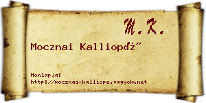 Mocznai Kalliopé névjegykártya
